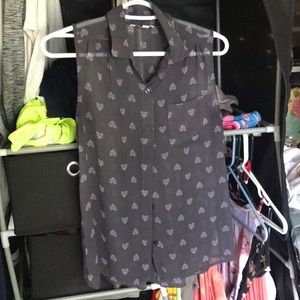 Grey button up blouse